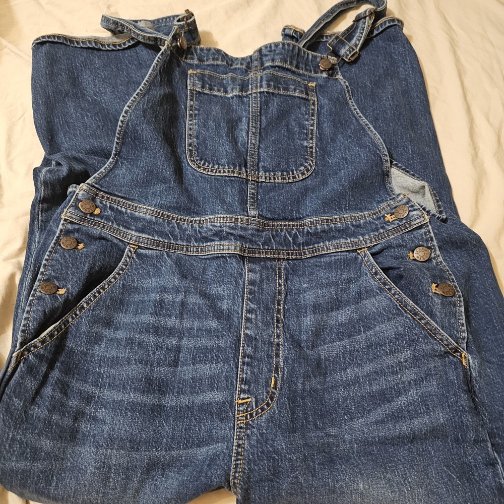 J.Crew Medium Wash Blue Denim Overalls Straight Leg Utility Workwear farmcore